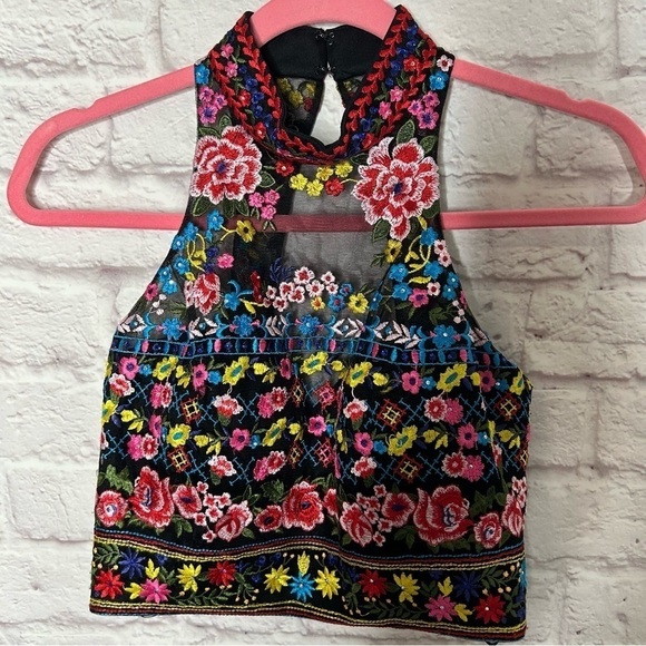 Dave & Johnny Top And Skirt Set. Floral Embroidered Top and Maxi Length Skirt - Picture 6 of 16